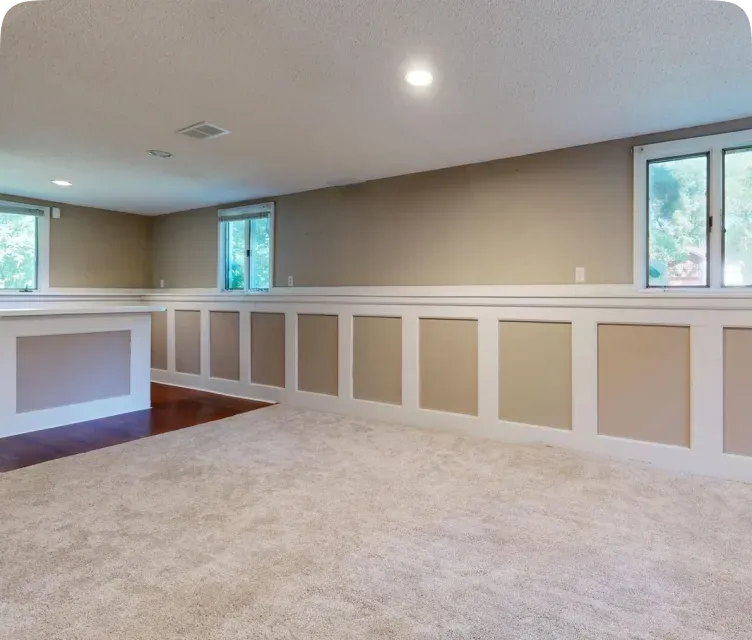Finished basement with new usable living space
