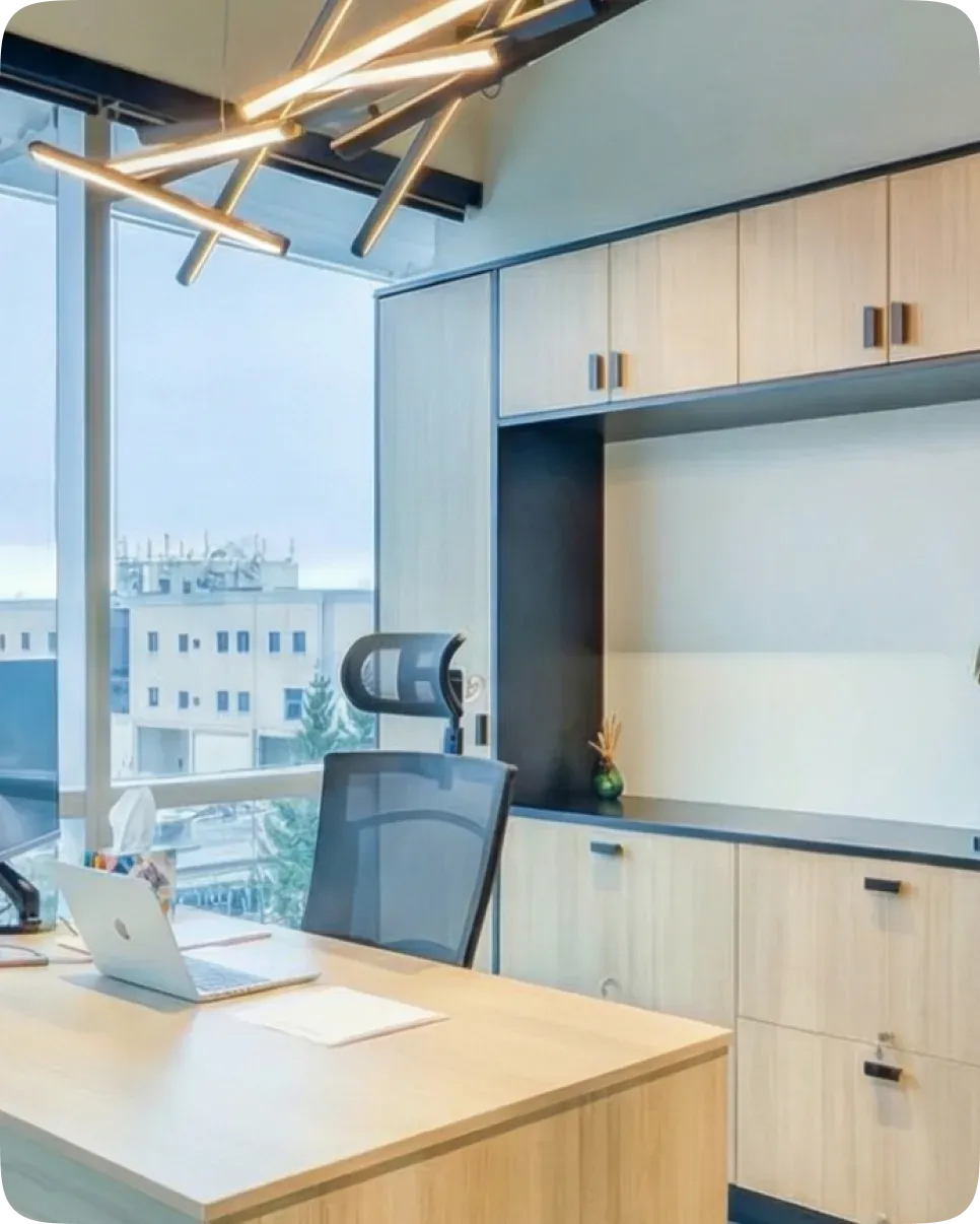 Renovated commercial interior workspace completed by PCC