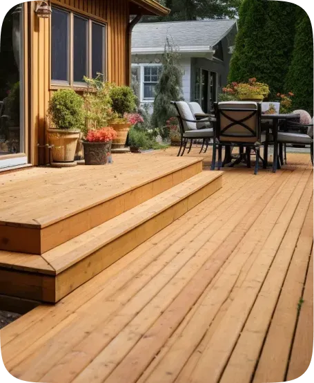 Custom outdoor deck and patio built by PCC Renovations