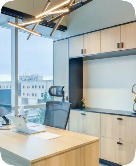 Renovated open-plan office space built by PCC