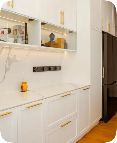 Custom kitchen cabinetry and storage installed by PCC Renovations