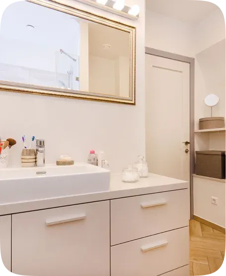 Custom bathroom vanity with added storage