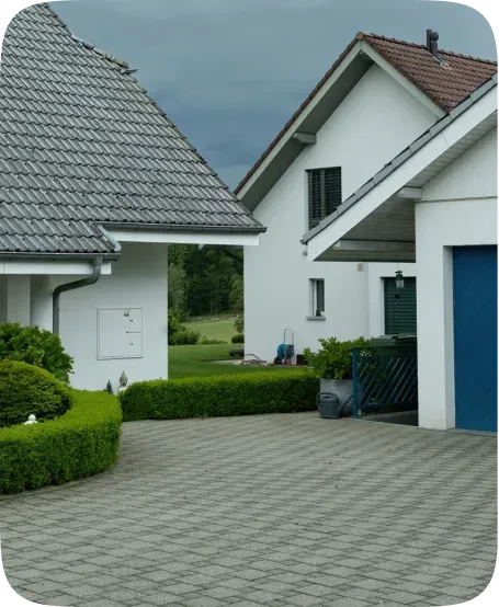 Newly finished driveway surface