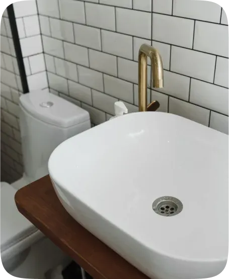 Plumbing fixtures coordinated in a bathroom renovation
