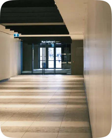 Renovated building lobby and common area