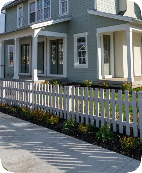 Railing and fence installation along a home's exterior