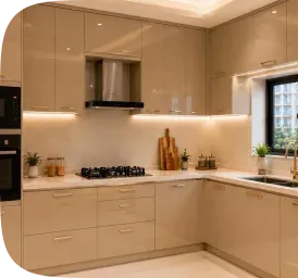 L-shaped kitchen layout renovated by PCC