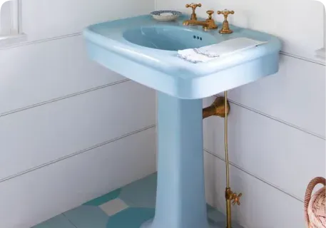 Outdated bathroom fixtures due for replacement