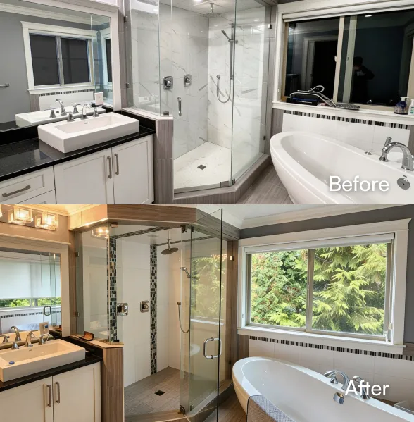 Before and after bathroom renovation 1