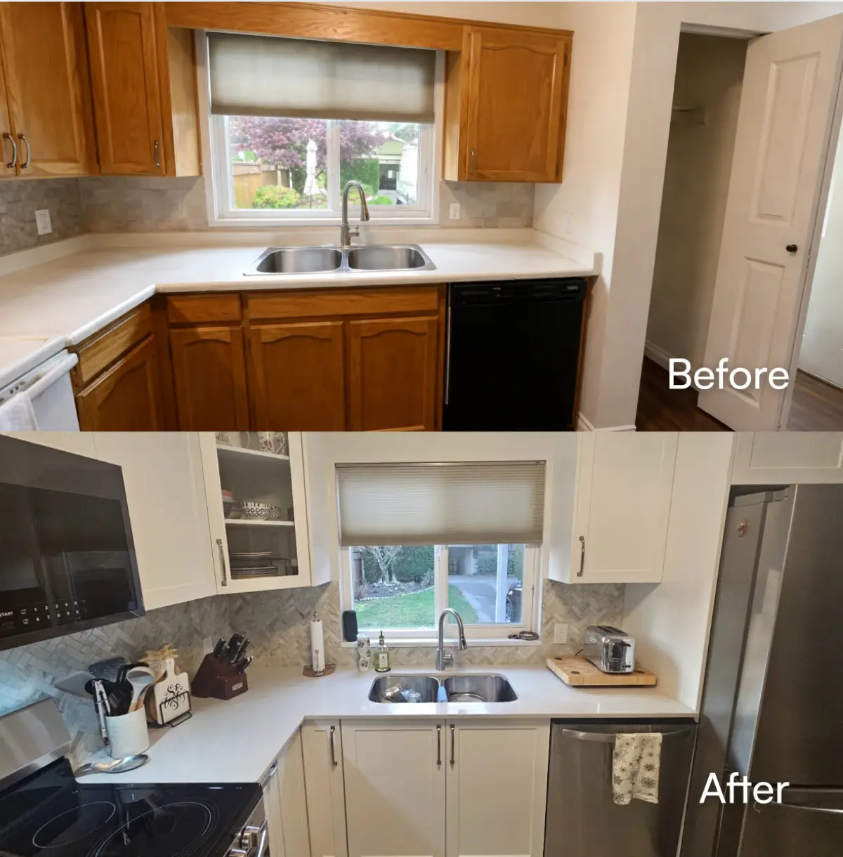 Before and after kitchen renovation 3