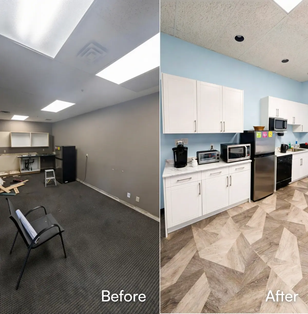 Before and after kitchen renovation 4
